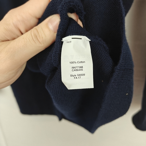 J. Crew Sweater Button Up Blazer In Navy Blue Cotton Size XS Women's - Picture 9 of 9